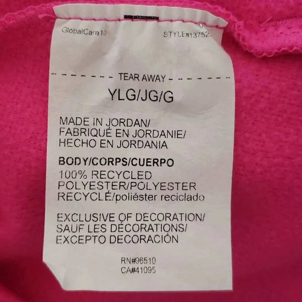 Hot Pink Under Armour LooseFit Hoodie with Shiny Holographic Logo Youth Sz L